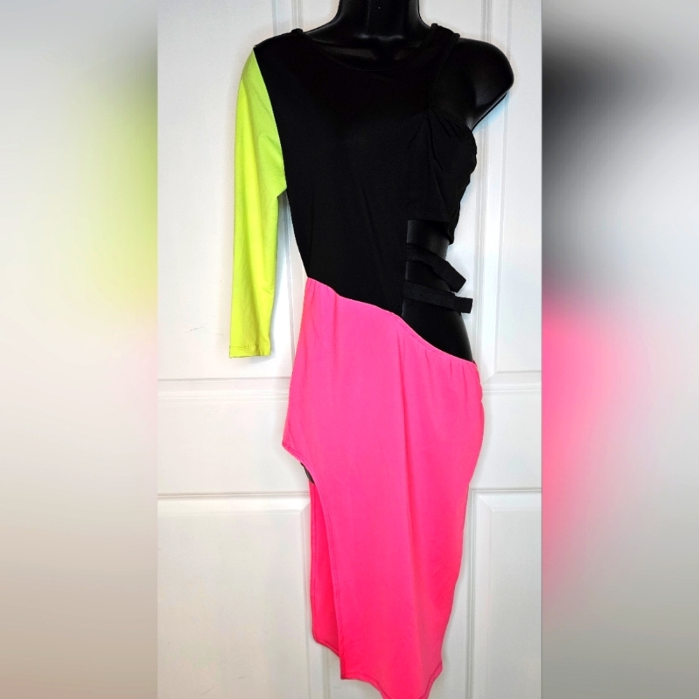Neon Colorblock Juniors Dress